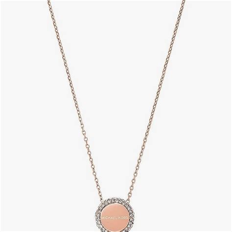 michael kors brilliance rose gold pendant necklace|Michael Kors rose gold bracelet.